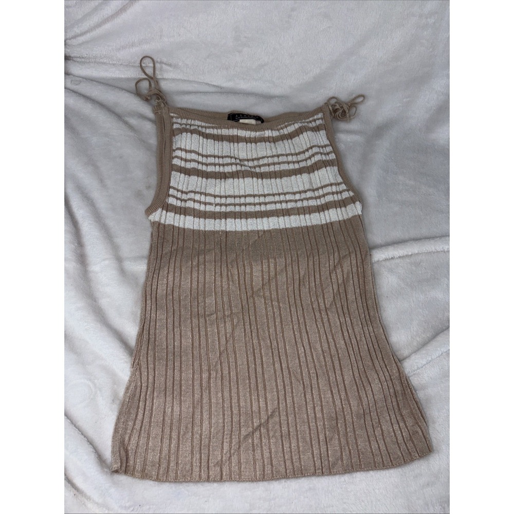 Ashley by 26‎ Ribbed Knit Tank Small Casual Lightweight Layering Earth Tones Y2K
